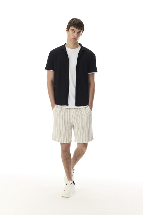  DOKULU RESORT YAKA KISA KOLLU GÖMLEK