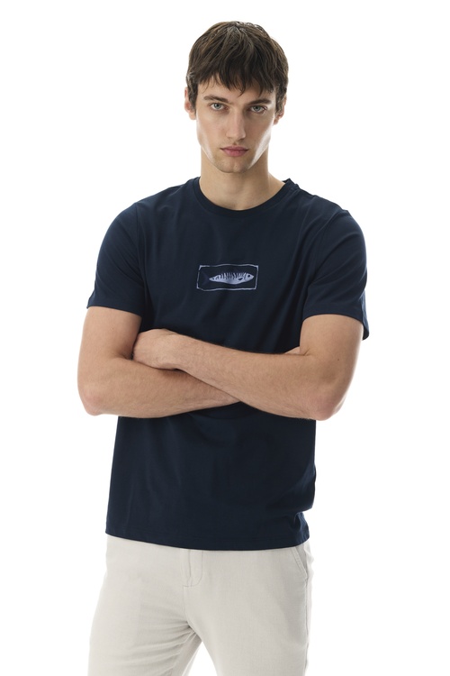  BASKILI BİSİKLET YAKA T-SHIRT