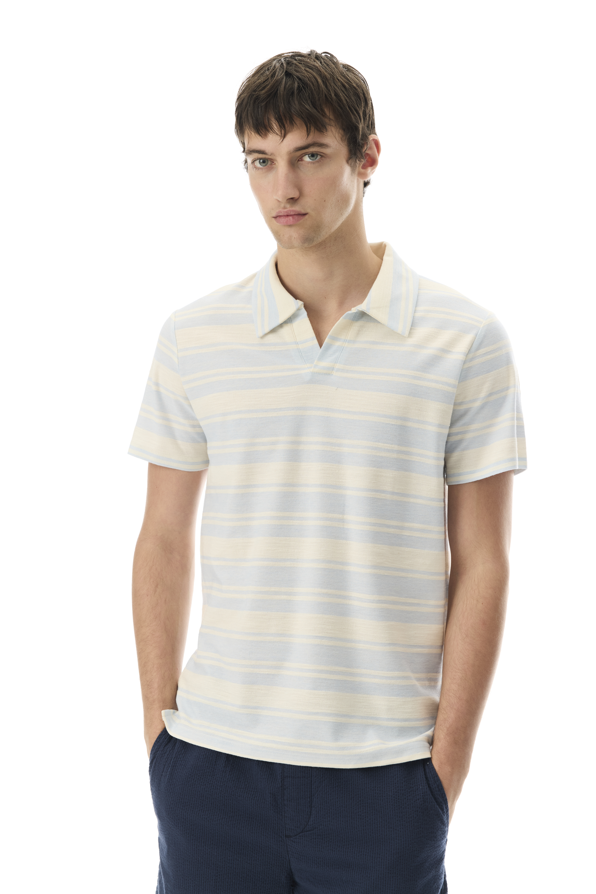 ÇİZGİLİ POLO YAKA KISA KOLLU T-SHIRT