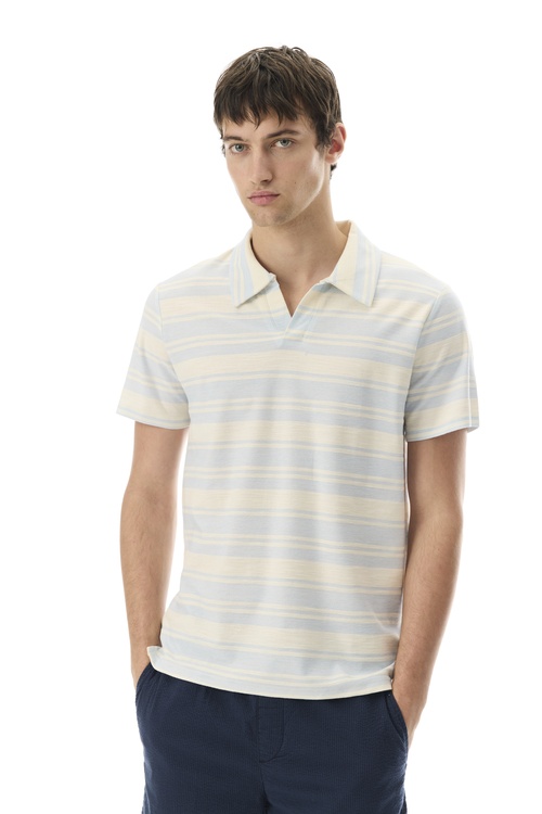  ÇİZGİLİ POLO YAKA KISA KOLLU T-SHIRT