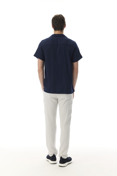  LİYOSEL KARIŞIMLI RESORT YAKA KISA KOLLU GÖMLEK