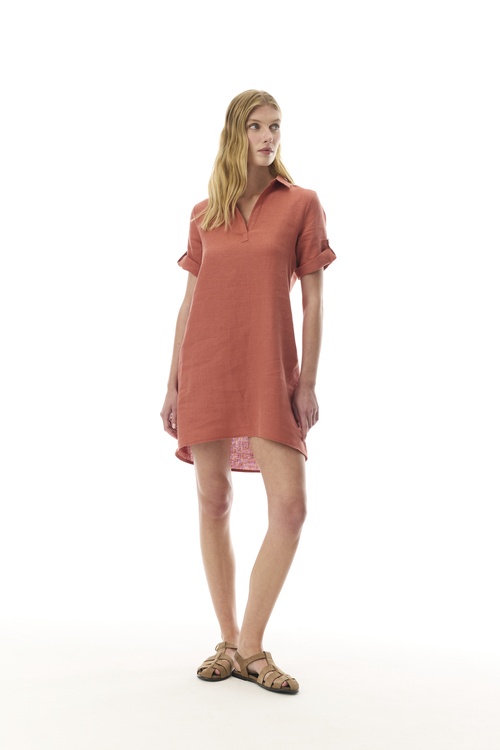  A FORM GÖMLEK YAKA MİNİ ELBİSE