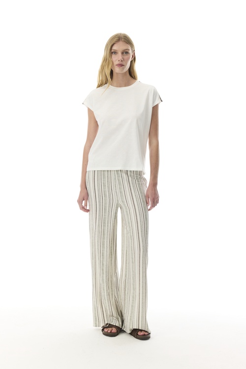  ÇİZGİLİ CLOUTTE FIT BELİ LASTİKLİ ÖRME PANTOLON