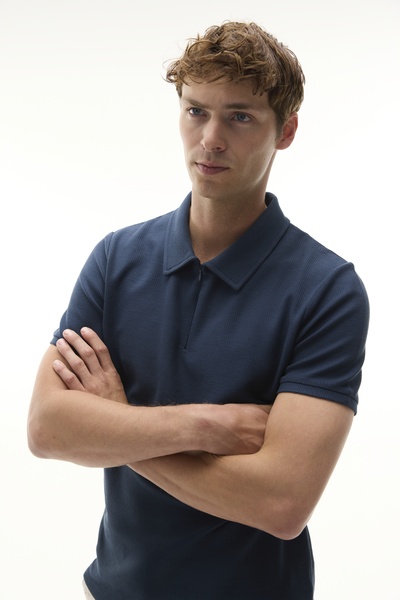Mudo Fermuarlı Polo Yaka T-Shirt