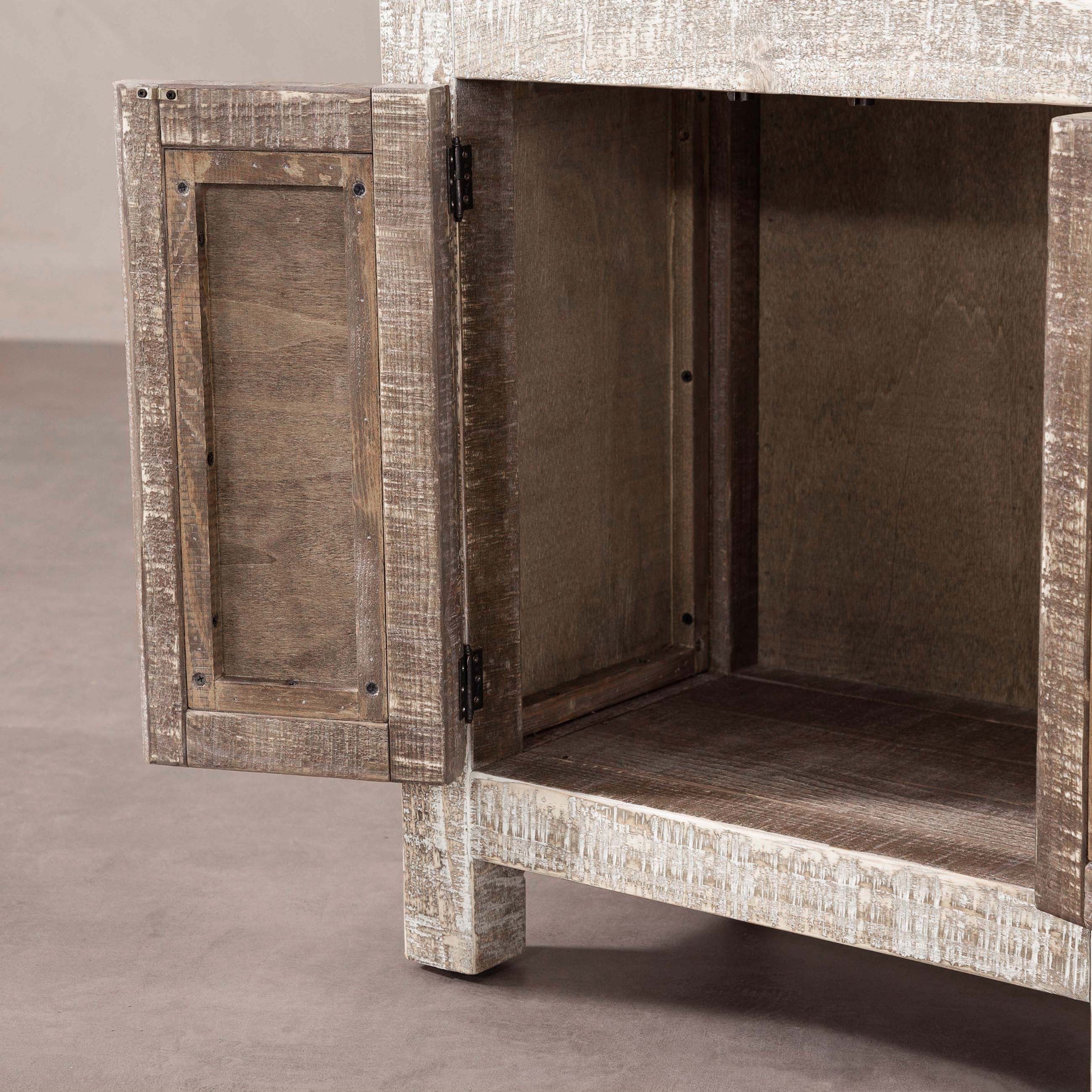 GOOSE ESKİTME MASİF AHŞAP DOLAP BEYAZ