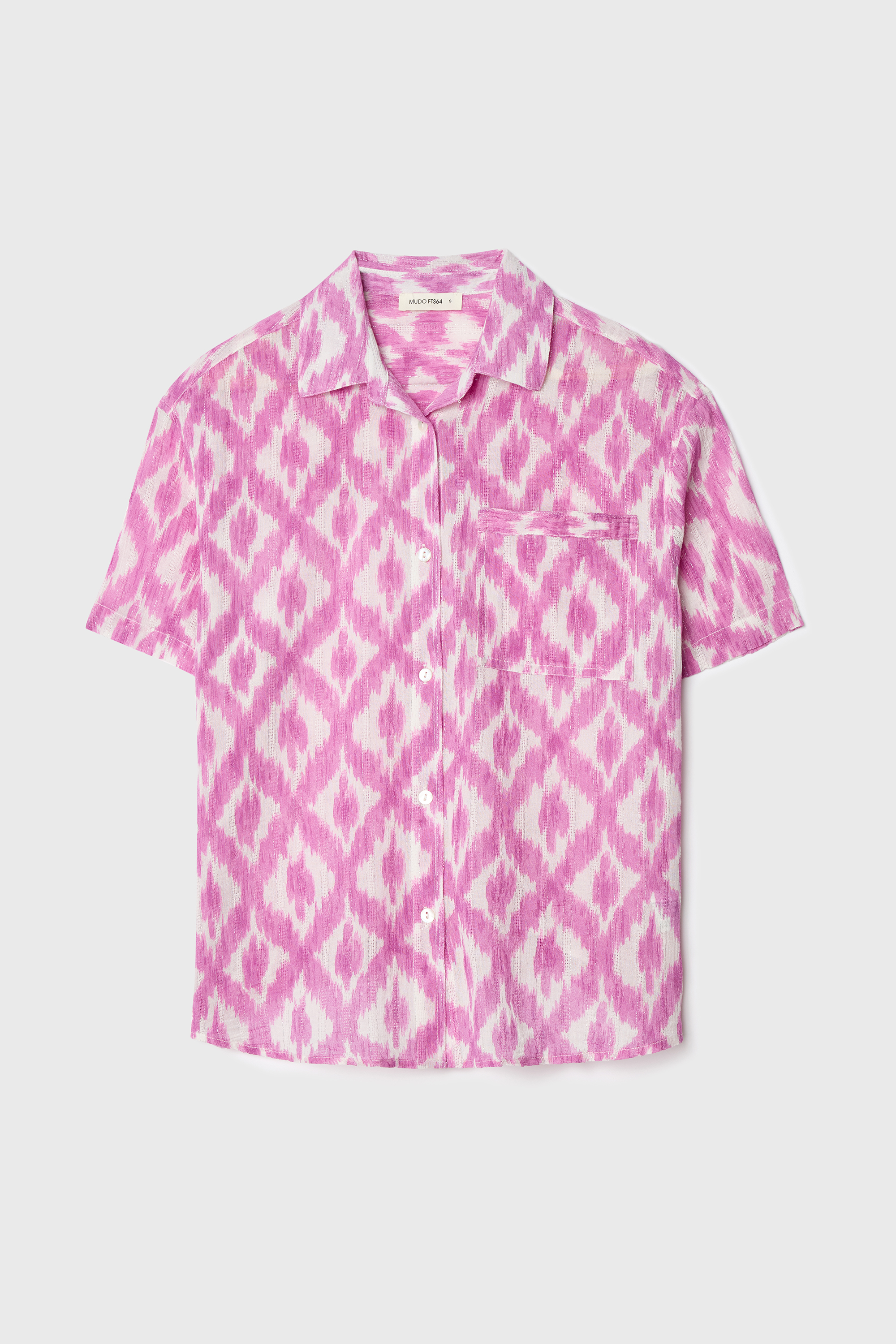 ETNİK BASKILI KISA KOLLU GÖMLEK