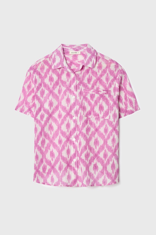  ETNİK BASKILI KISA KOLLU GÖMLEK