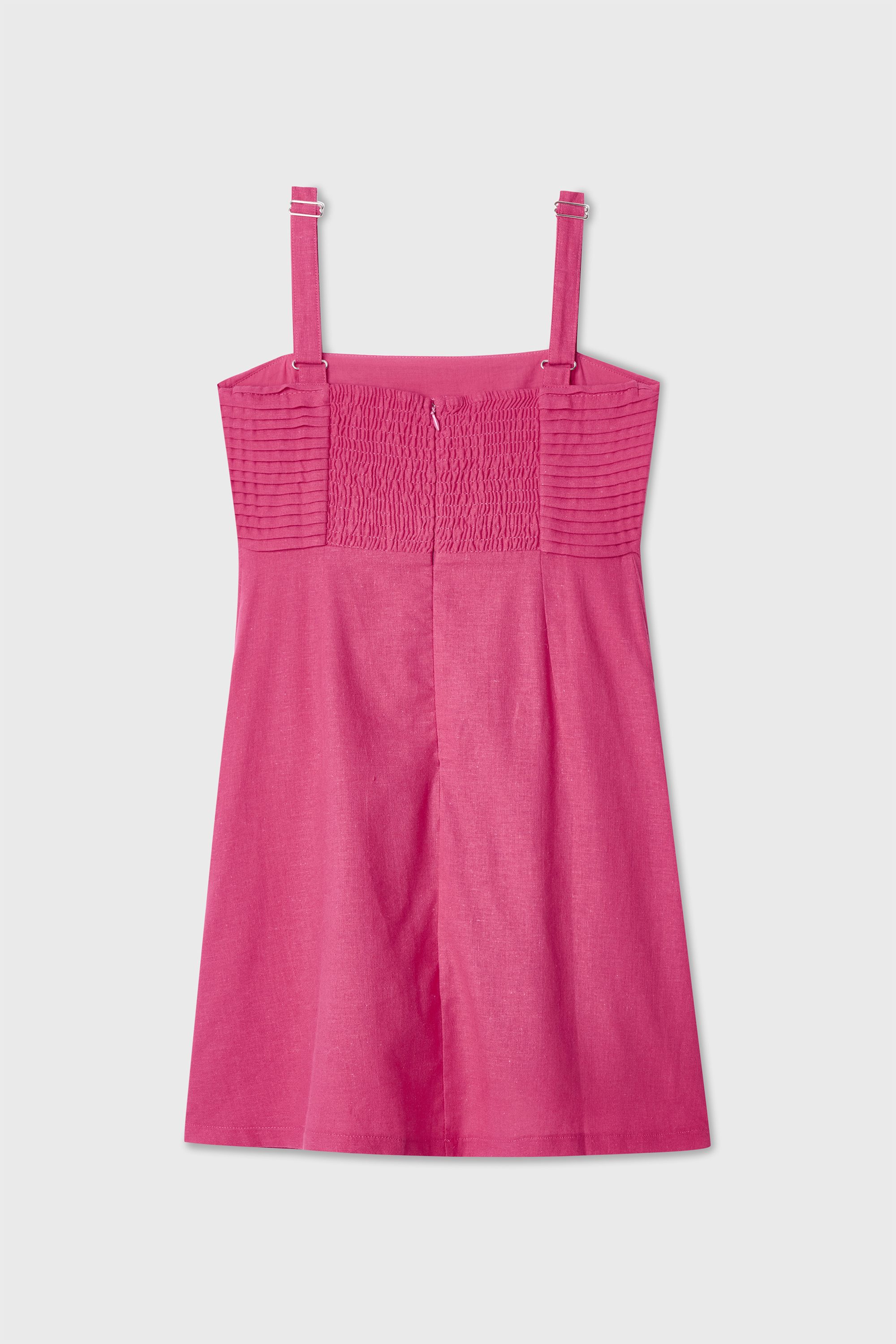 DÜZ KESİM MİNİ KETEN ELBİSE