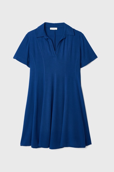 Mudo Polo Yaka Kloş Mini Elbise
