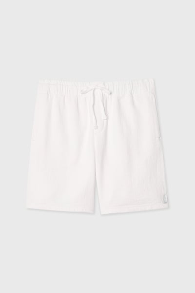 Mudo Erkek Kırık Beyaz Straight Fit Beli Bağlamalı Şort