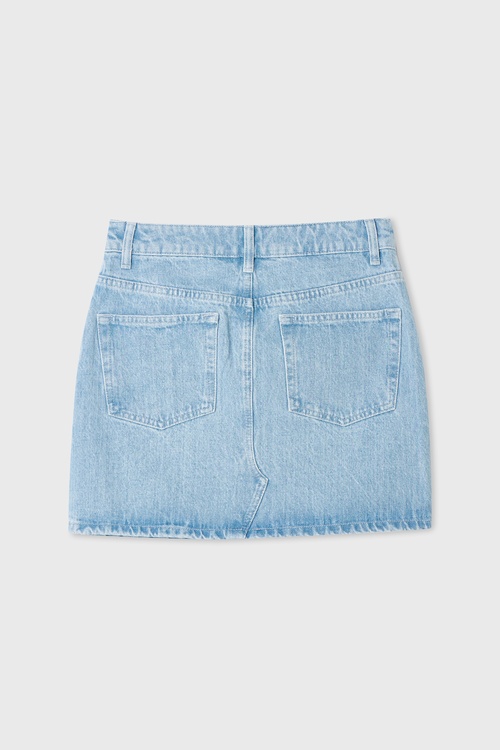  İŞLEMELİ MİNİ JEAN ETEK