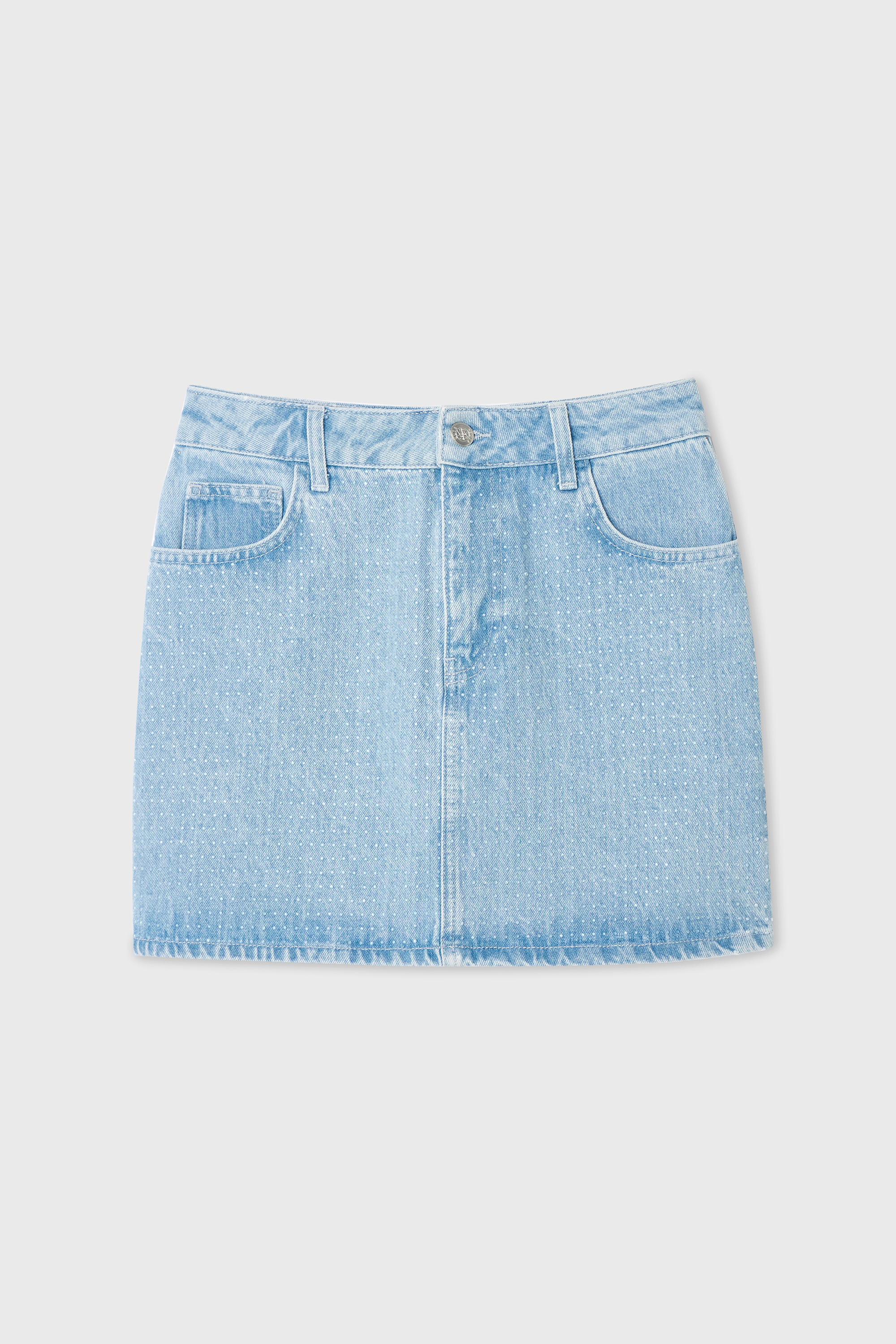 İŞLEMELİ MİNİ JEAN ETEK