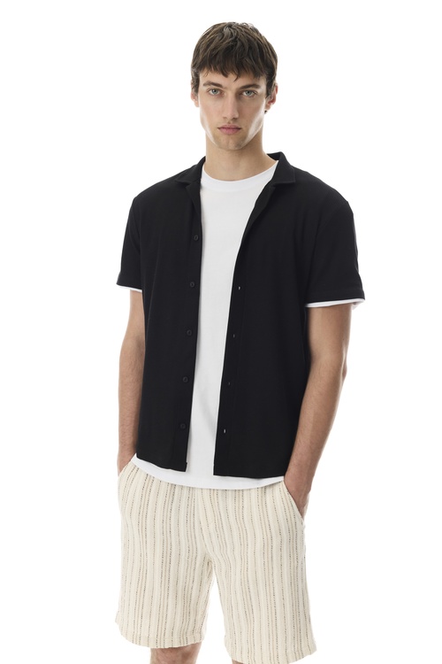  DOKULU RESORT YAKA KISA KOLLU GÖMLEK