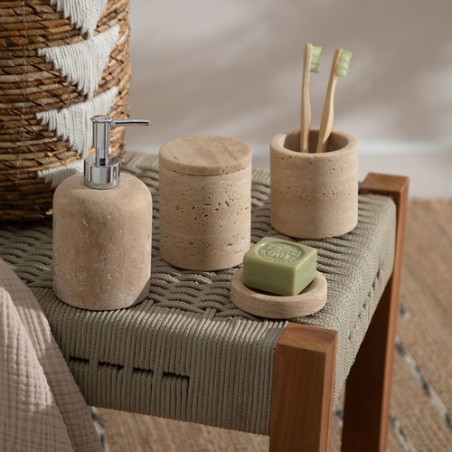 EVELYN TRAVERTEN 5'Lİ BANYO SETİ BEJ