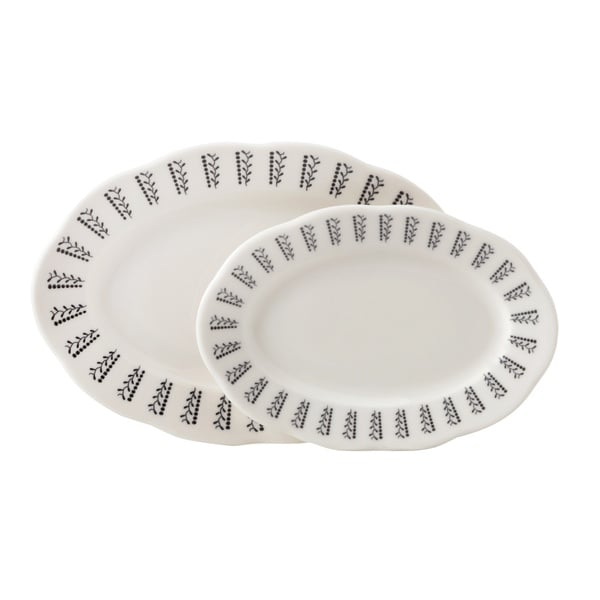 Mudo Home Black Pearl Kayik Tabak Seti 2Li Renksiz