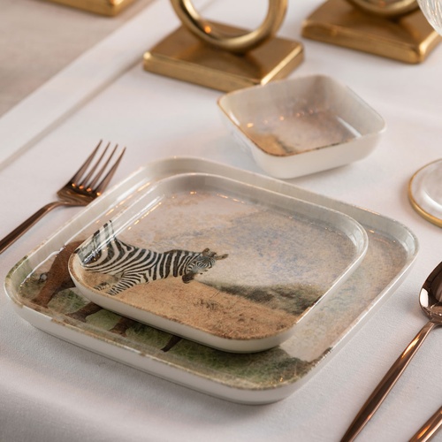  WILD KARE TABAK SETİ 17CM-6LI