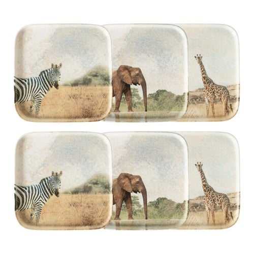  WILD KARE TABAK SETİ 22CM-6LI