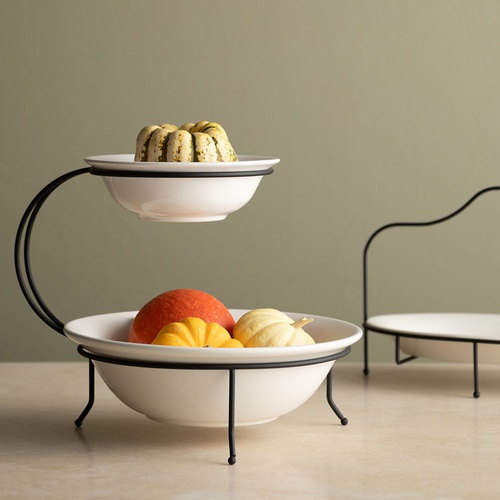  GURME İKİ KATLI YUVARLAK SUNUM