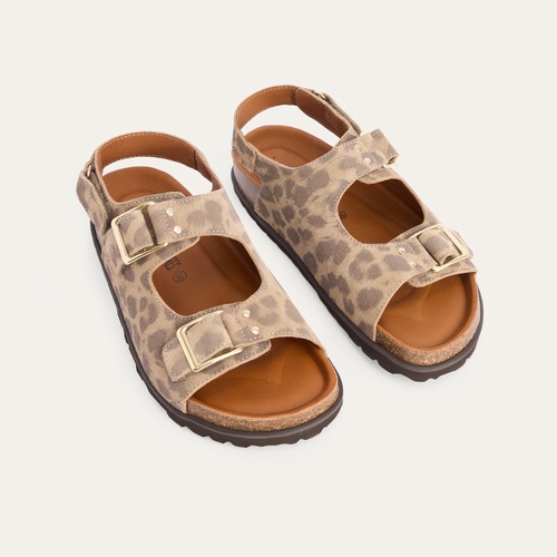  DESENLİ KEMERLİ  HAKİKİ DERİ SANDALET