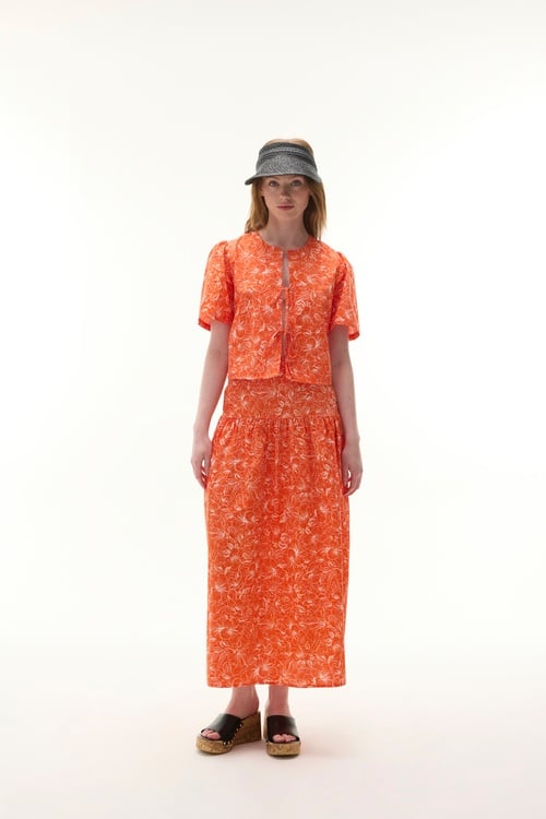 BASKILI BAĞLAMALI BLUZ