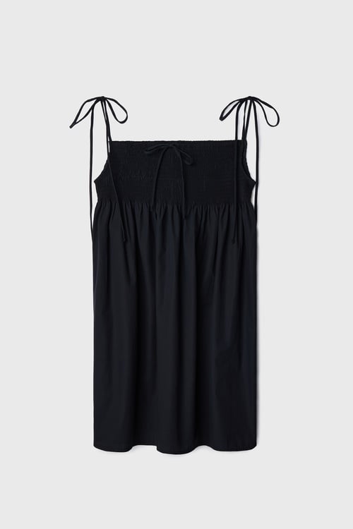 BÜZGÜ DETAYLI KLOŞ MİNİ ELBİSE