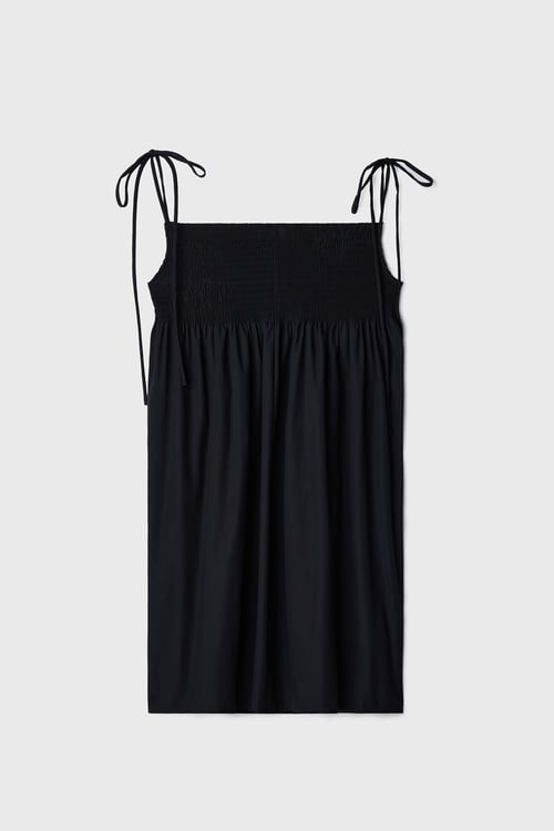 BÜZGÜ DETAYLI KLOŞ MİNİ ELBİSE