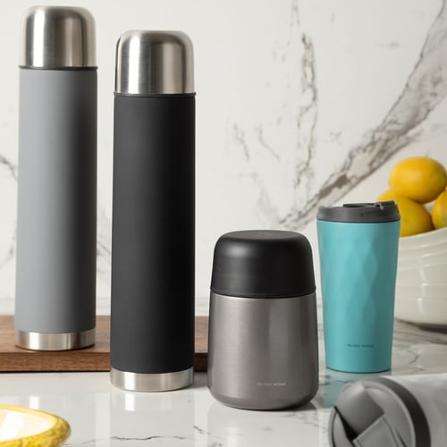 DOUBLE WALL ÇELİK TERMOS GRİ 1LT