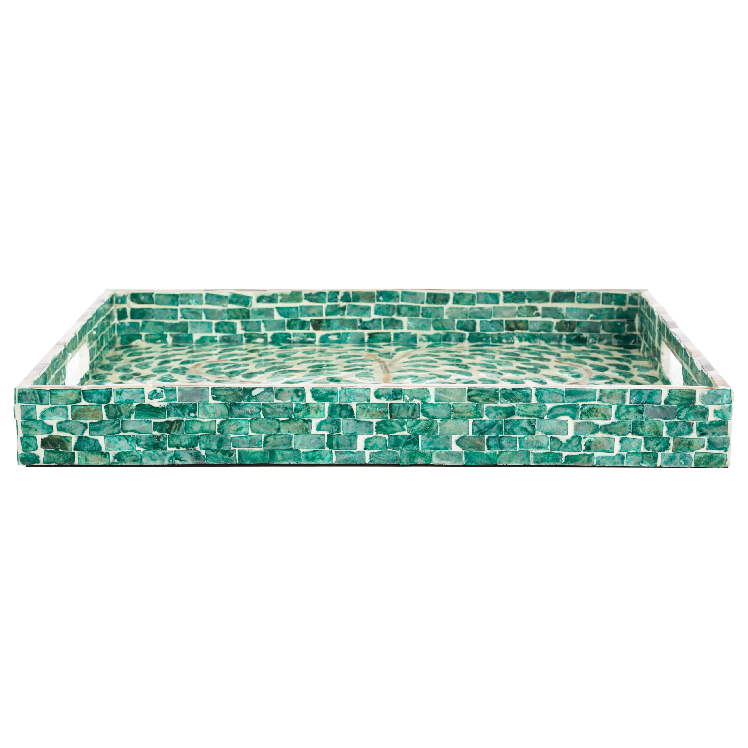 HARMONY GREEN DEKORATİF TEPSİ 5X35X45CM