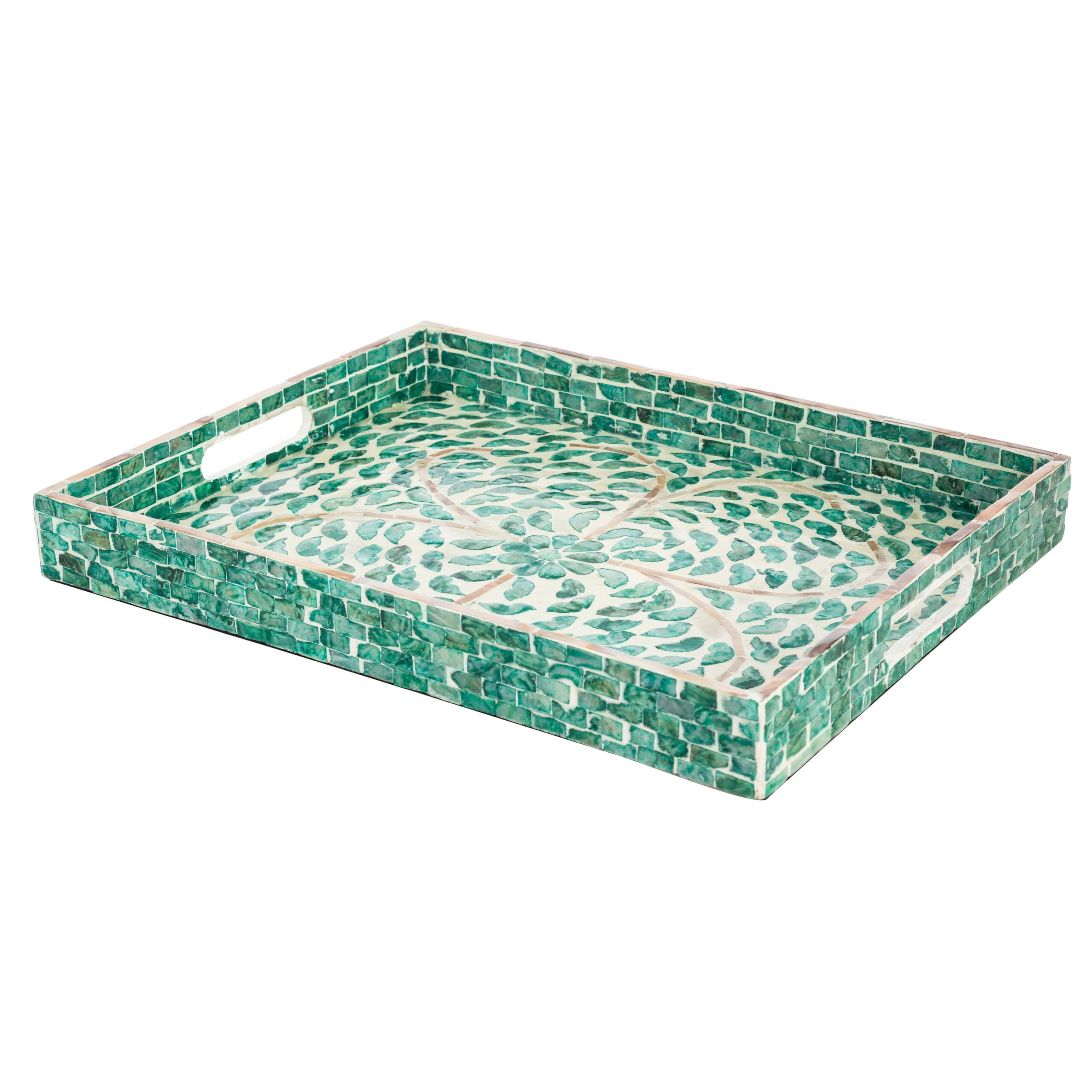 HARMONY GREEN DEKORATİF TEPSİ 5X35X45CM