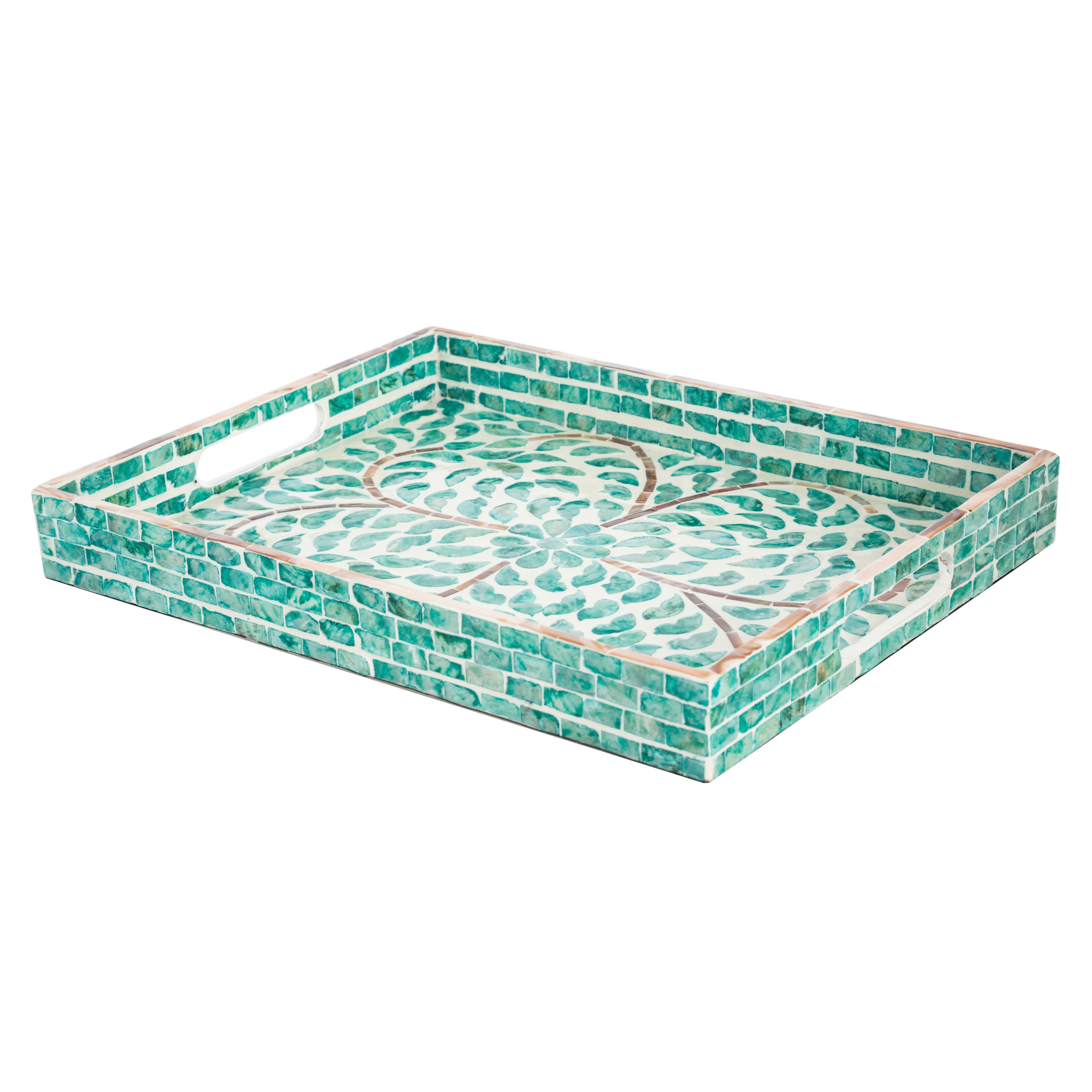 HARMONY GREEN DEKORATİF TEPSİ 5X30X38CM