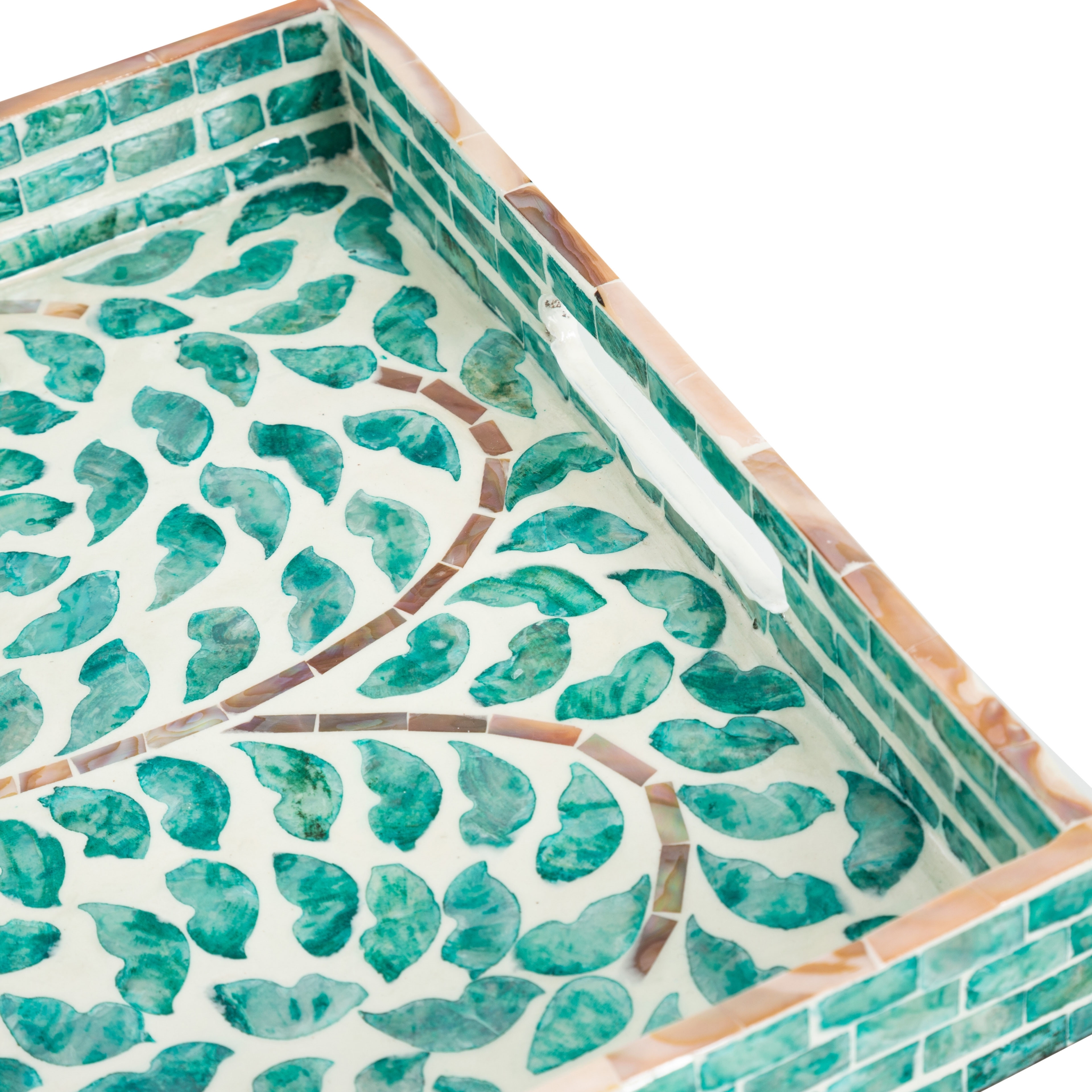 HARMONY GREEN DEKORATİF TEPSİ 5X30X38CM