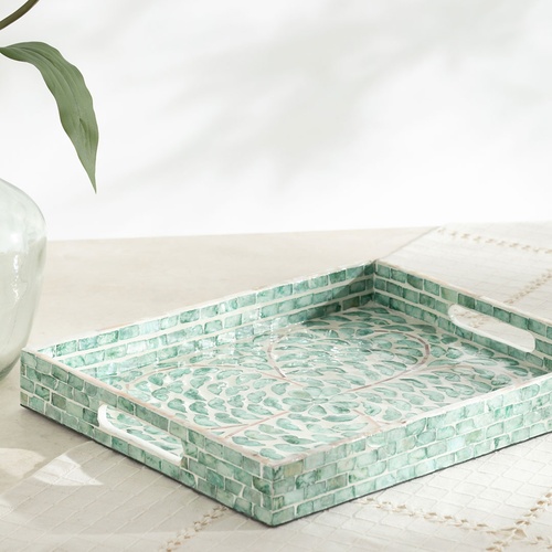  HARMONY GREEN DEKORATİF TEPSİ 5X30X38CM