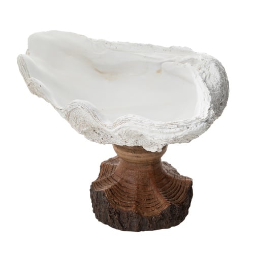  SHELL DEKORATİF KASE BEYAZ 34X22X20 CM