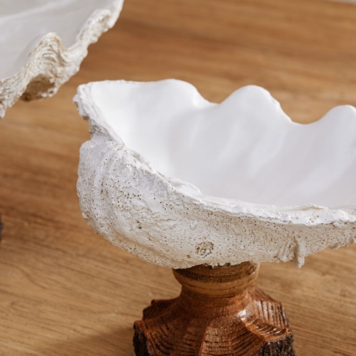  SHELL DEKORATİF KASE BEYAZ 34X22X20 CM