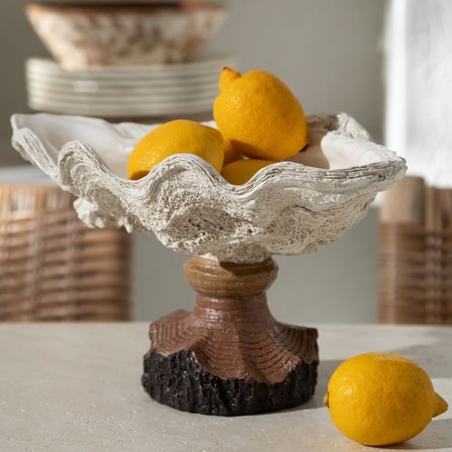  SHELL DEKORATİF KASE BEYAZ 34X22X20 CM