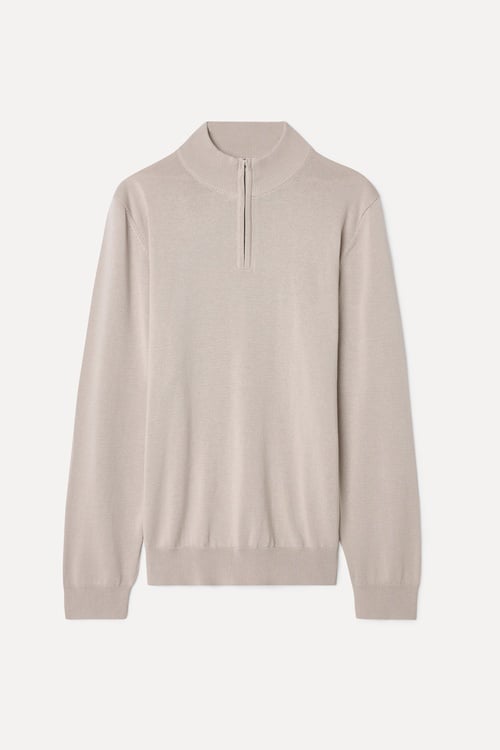 FERMUARLI DİK YAKA TRİKO KAZAK