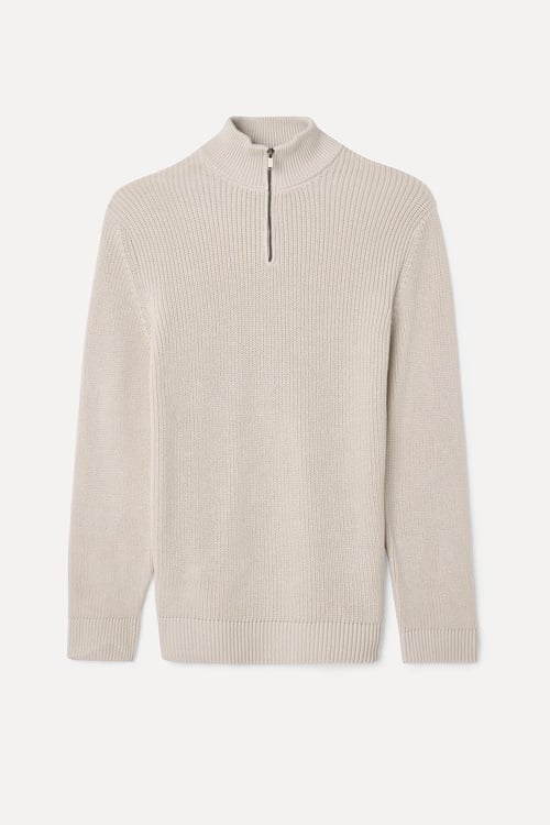 FERMUARLI DİK YAKA TRİKO KAZAK