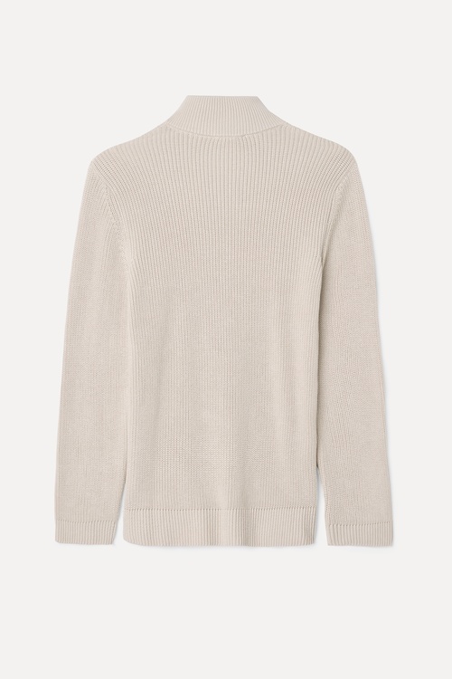 FERMUARLI DİK YAKA TRİKO KAZAK