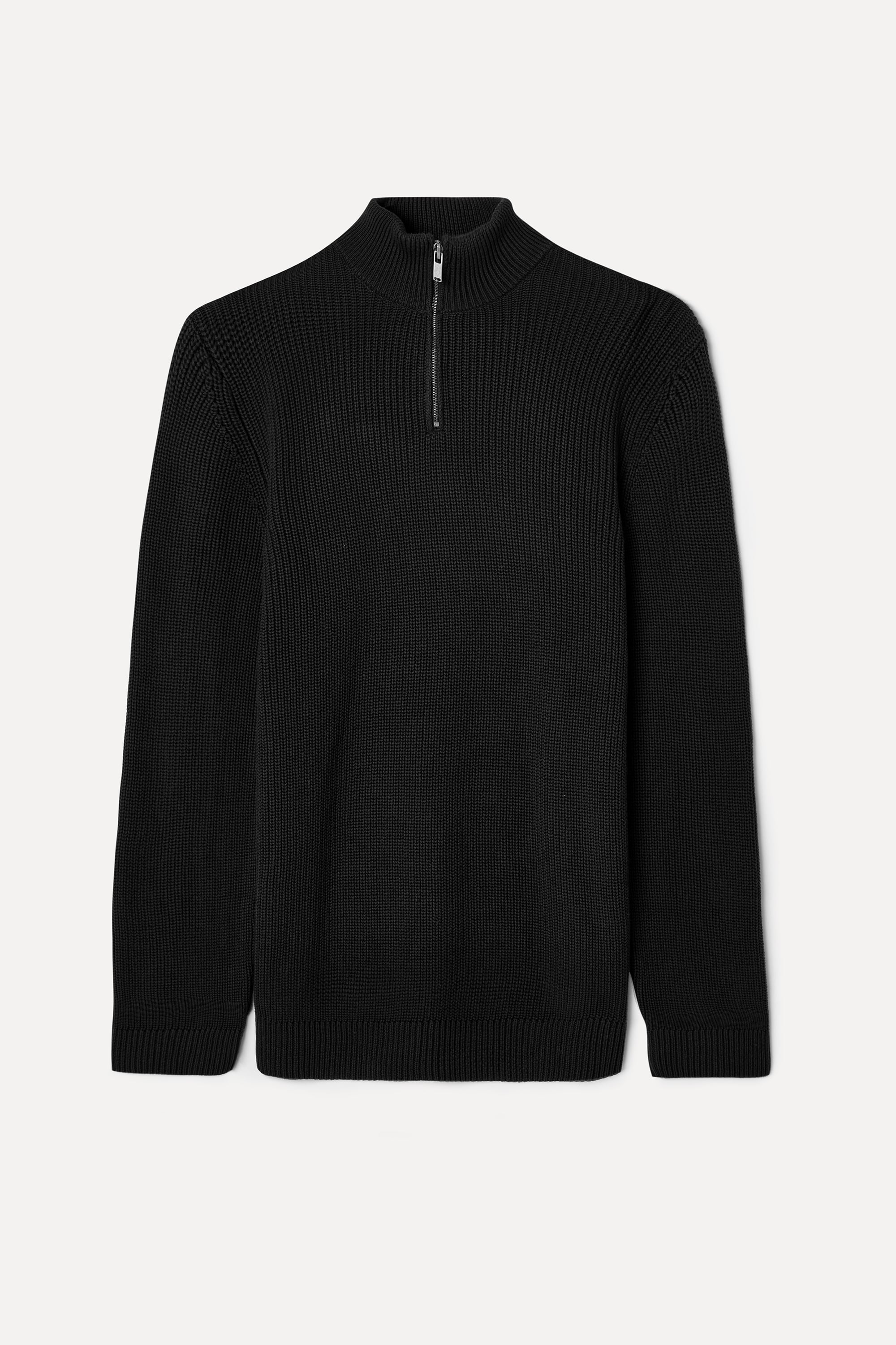 FERMUARLI DİK YAKA TRİKO KAZAK