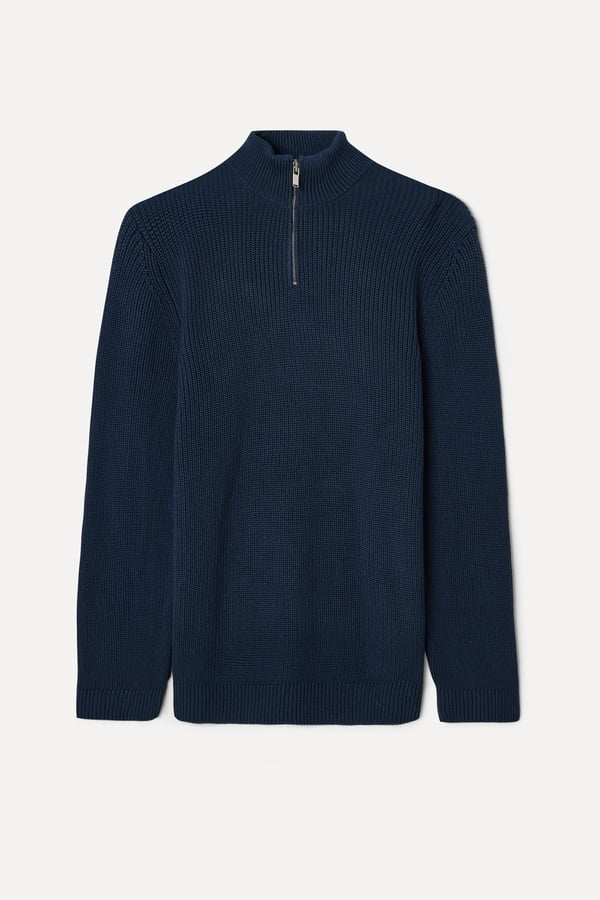 FERMUARLI DİK YAKA TRİKO KAZAK