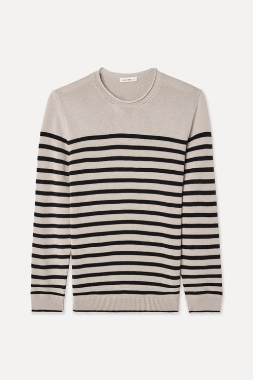 ÇİZGİLİ BİSİKLET YAKA TRİKO KAZAK