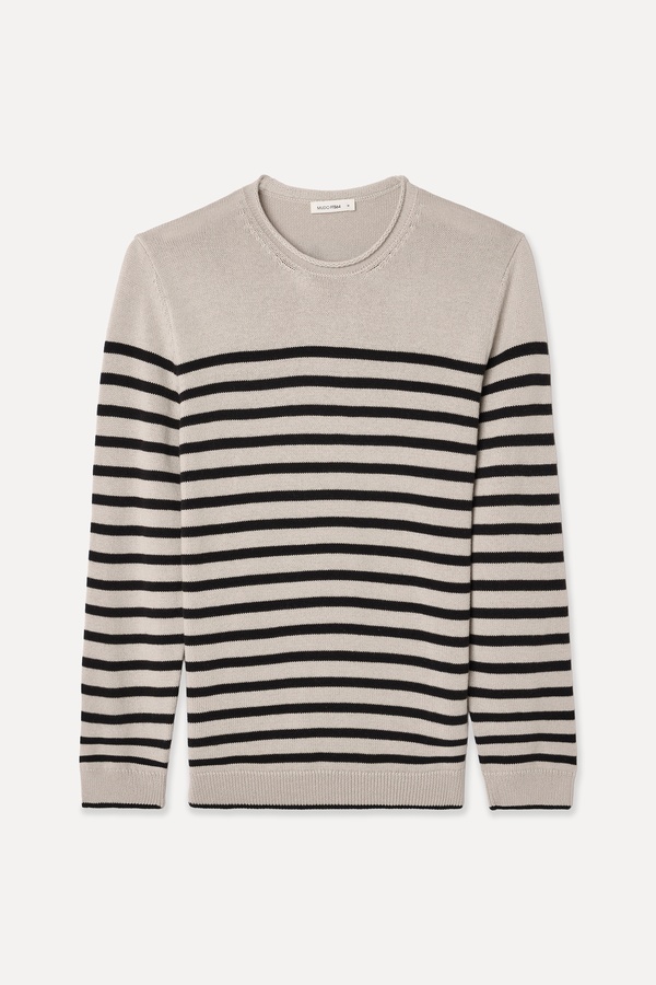 ÇİZGİLİ BİSİKLET YAKA TRİKO KAZAK