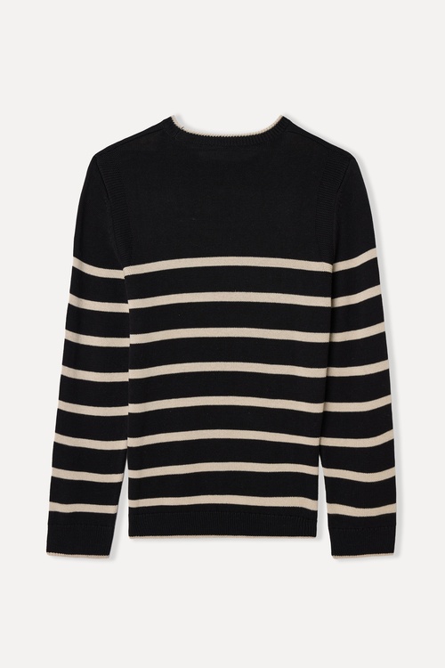  ÇİZGİLİ BİSİKLET YAKA TRİKO KAZAK