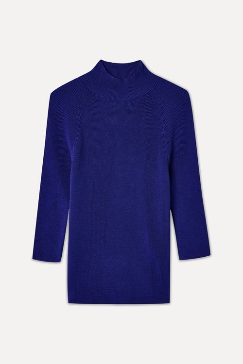 DİK YAKA 3/4 KOL KAZAK