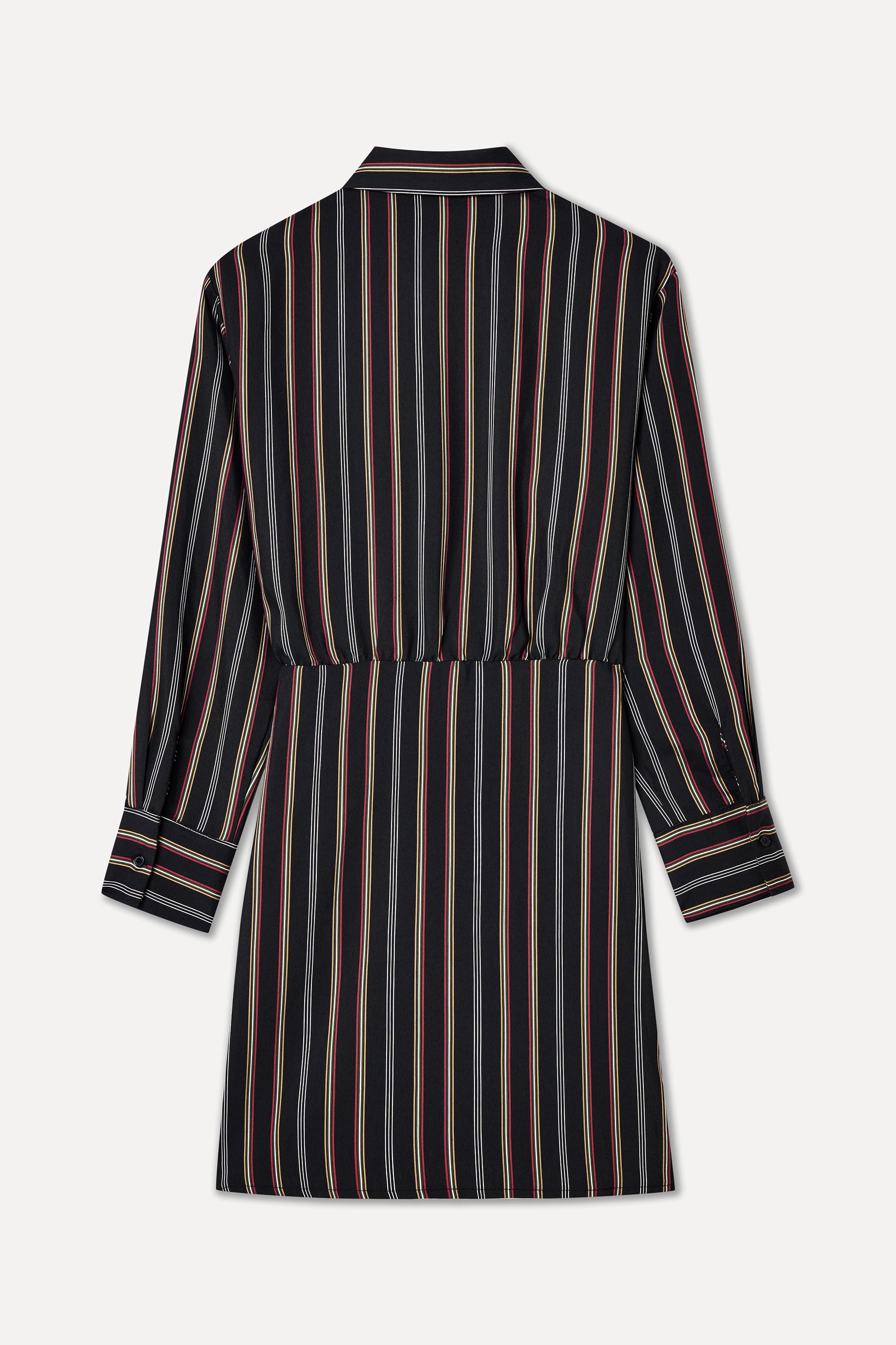 ÇİZGİLİ GÖMLEK YAKA ANVELOP MİNİ ELBİSE