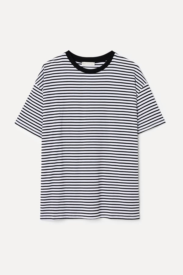 ÇİZGİLİ BİSİKLET YAKA T-SHIRT