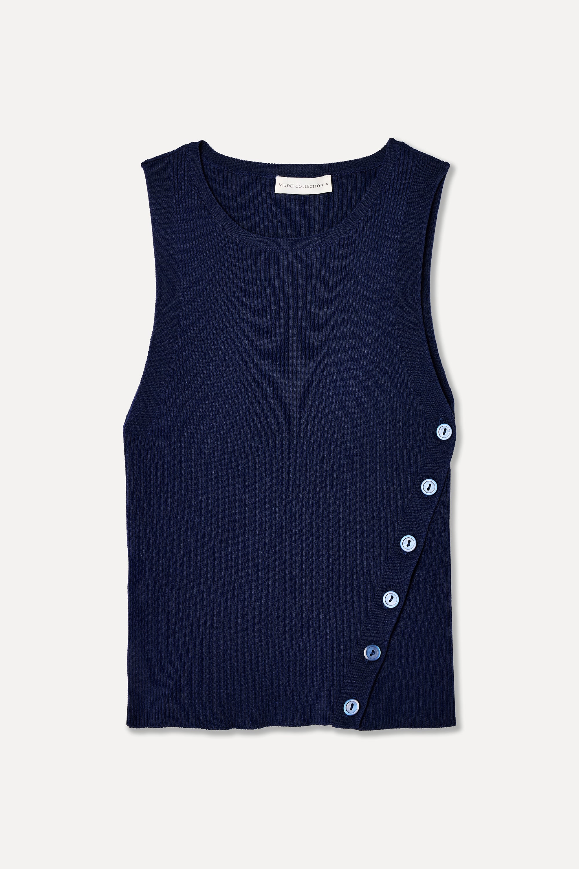 DÜĞME DETAYLI KOLSUZ TRİKO KAZAK