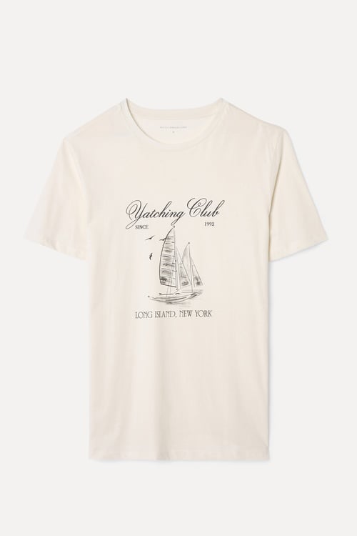 BASKILI BİSİKLET YAKA T-SHIRT