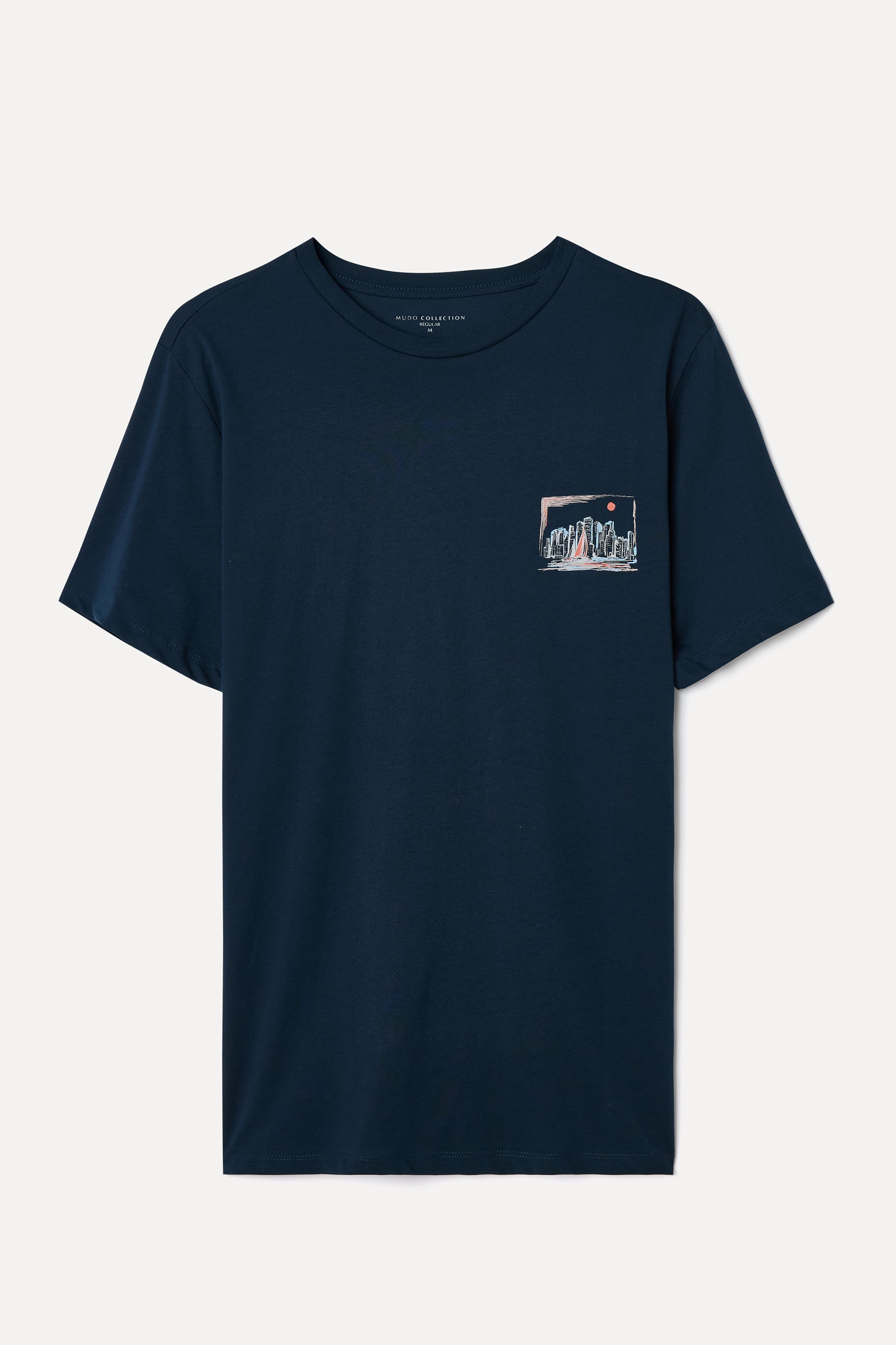 BASKILI BİSİKLET YAKA T-SHIRT