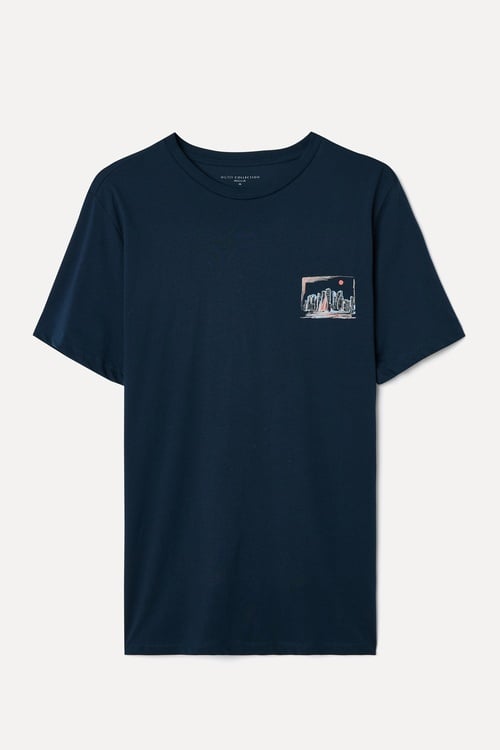  BASKILI BİSİKLET YAKA T-SHIRT